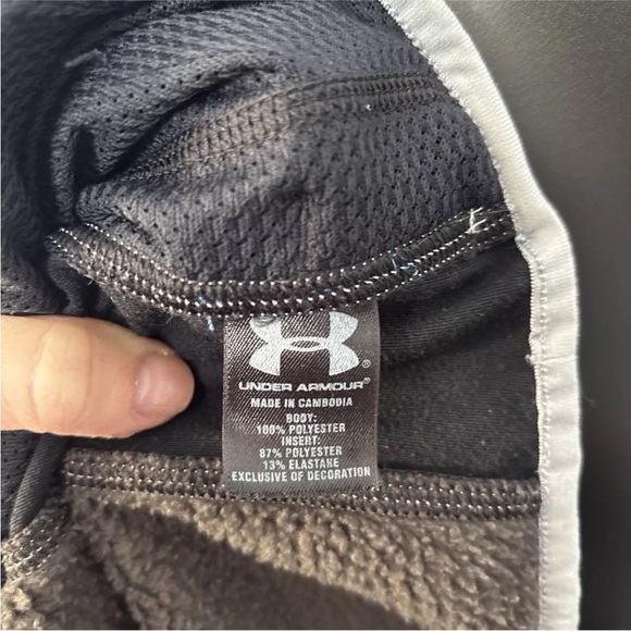 Under Armour Sweatshirt Men XL Black Gray Fleece Pull Over Sweater Quarter Zip - Picture 7 of 8